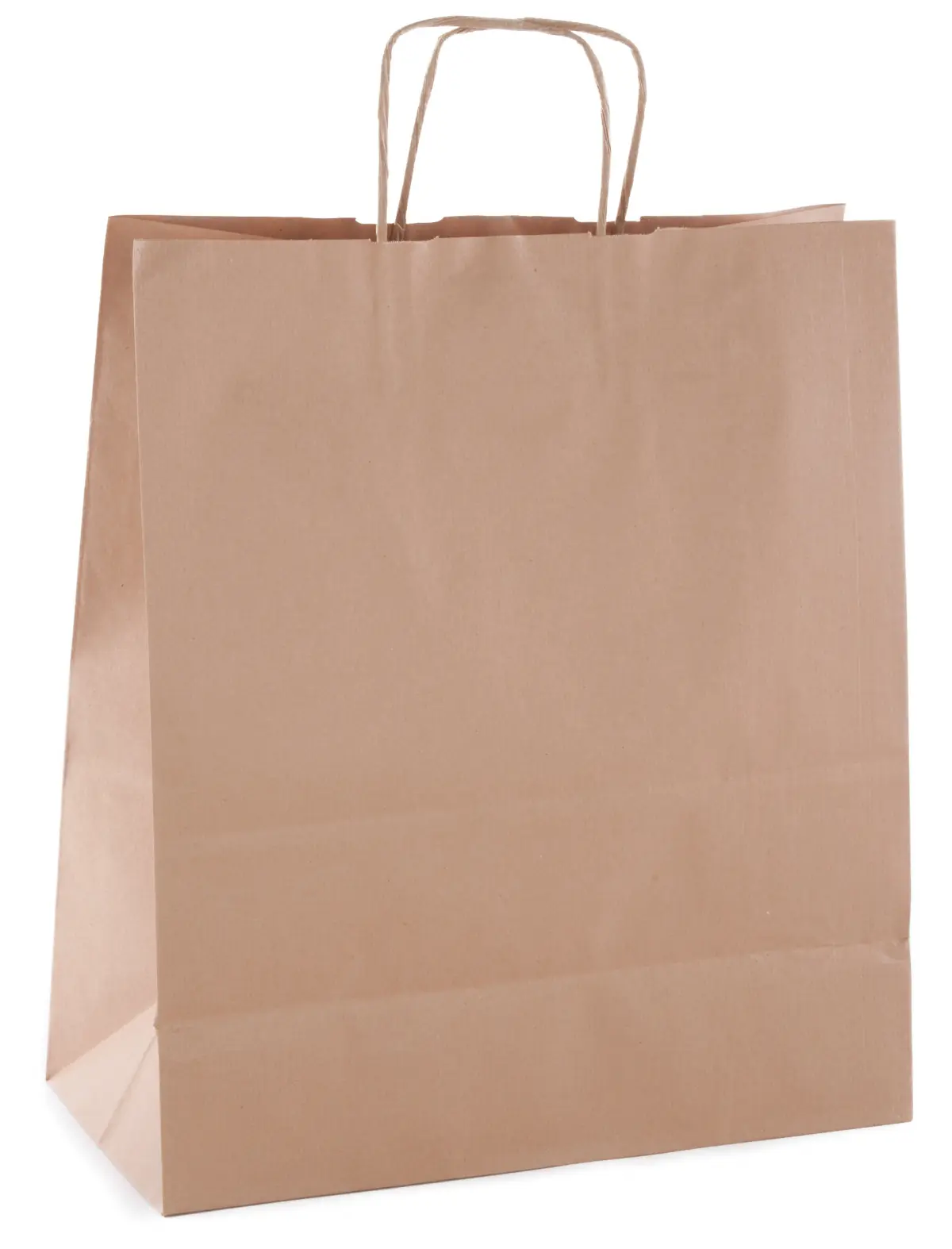 Apli Pack de 50 Bolsas Kraft Reutilizables y Reciclables con Asas Rizadas - Color Marrón