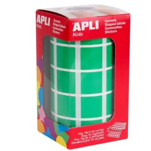 Apli Gomets Cuadrados 20mm Verde - 1770 Unidades en Rollo