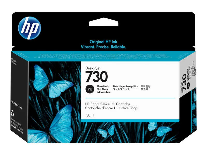 HP 730 Negro Photo Cartucho de Tinta Original para Impresoras