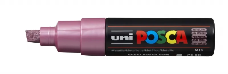 POSCA Marcador PC-8K Punta Biselada 8.0mm Rosa Metálico No Permanente