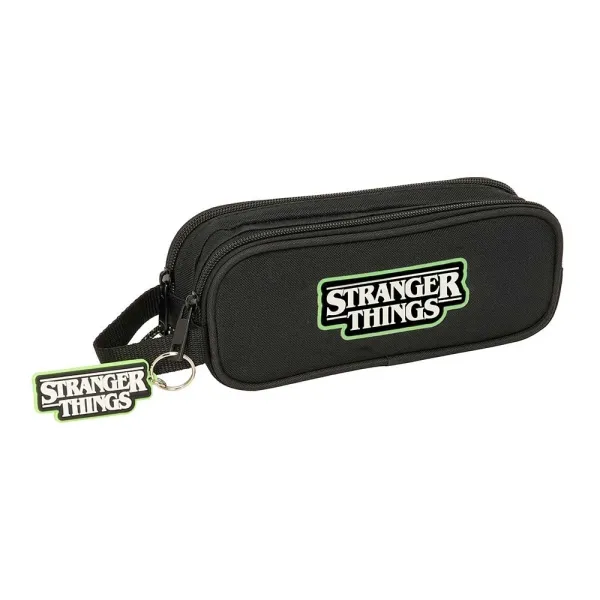 Safta Portatodo Stranger Things - 2 Compartimentos con Cremalleras - Negro 210x60x80mm