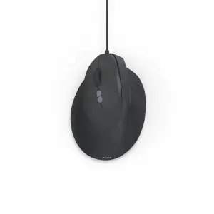 Hama ECM-500L Ratón Óptico Vertical para Zurdos 1800dpi, Cable 180cm, 7 Botones, Negro