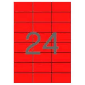 Apli Etiquetas Adhesivas 70X37mm Inkjet/Láser Rojas 24 X 20H