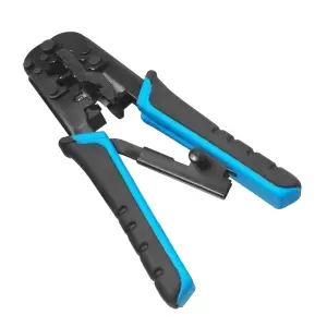 WP Rack & Cabling Crimpadora Metálica RJ11/RJ12/RJ45 con Función Pelacables - Negro/Azul