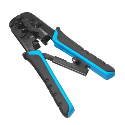 WP Rack & Cabling Crimpadora Metálica RJ11/RJ12/RJ45 con Función Pelacables - Negro/Azul