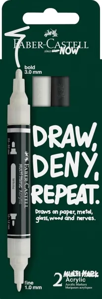 Faber-Castell Multimark Acrylic Pack - 2 Rotuladores Acrílicos Doble Punta 1mm y 3mm