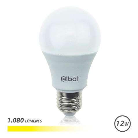 Elbat Bombilla Led A60 - 12W - 1080Lm - E27 - Luz Calida - Color Blanco Calido