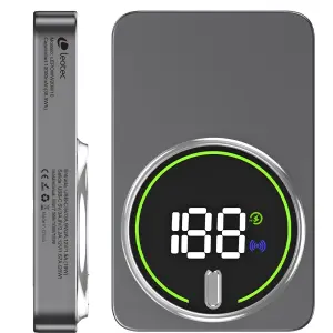 Leotec Powerbank Inalámbrico 10.000 mAh - PD 20W - Qi 15W - Gris
