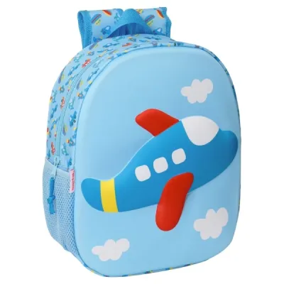 Safta Mochila 3D Azul Claro con Portabotellas y Hombreras Acolchadas