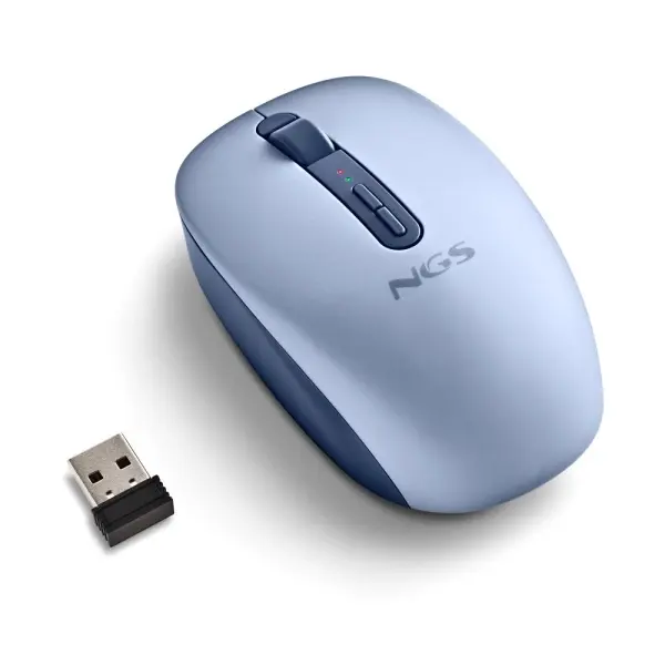 NGS Fog Dual Ratón Inalámbrico 1600 DPI - Bluetooth 5.2 y 2.4 GHz - Silencioso - Azul