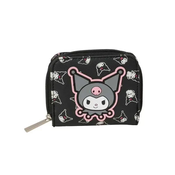 Safta Kuromi Monedero Negro con Billetera y Cierre Imán - 110x20x95mm - 0.10L