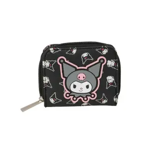Safta Kuromi Monedero Negro con Billetera y Cierre Imán - 110x20x95mm - 0.10L