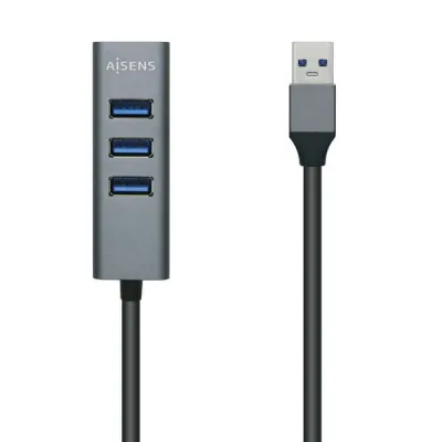 Aisens Hub USB 3.0 Aluminio Tipo A Macho a 4x Tipo A Hembra 10cm