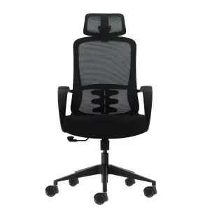 Oqonos Cherg 004 Silla de Oficina Ergonomica con Reposacabezas Ajustable y Respaldo de Malla