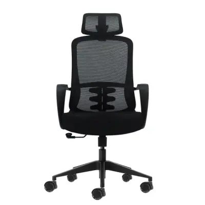 Oqonos Cherg 004 Silla de Oficina Ergonomica con Reposacabezas Ajustable y Respaldo de Malla