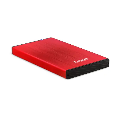 Caja Externa 2.5" Usb 3.0 Tooq Tqe-2527R Para Hd Hasta 9,5Mm Sata Usb 3.0/3.1 Gen1 Roja