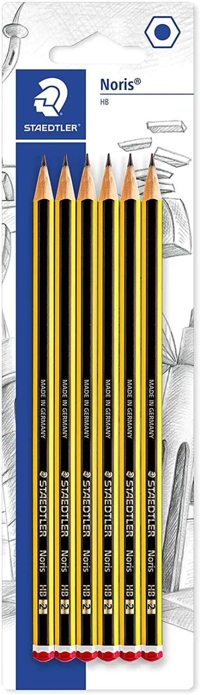Staedtler Noris 120 Pack de 6 Lápices de Grafito Hexagonales HB - Madera Sostenible