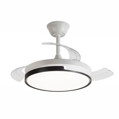 Daewoo Ventilador de Techo 90cm 30W Aspas Retráctiles Luz LED Integrada Blanco