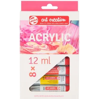 Talens Set De Acrílico 12ml Colores Surtidos En Estuche De 8 Unidades