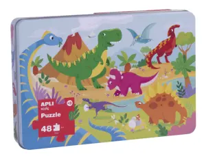 APLI PUZZLE TEMÁTICA DINOSAURIOS 24 PIEZAS CAJA METÁLICA +3 AÑOS