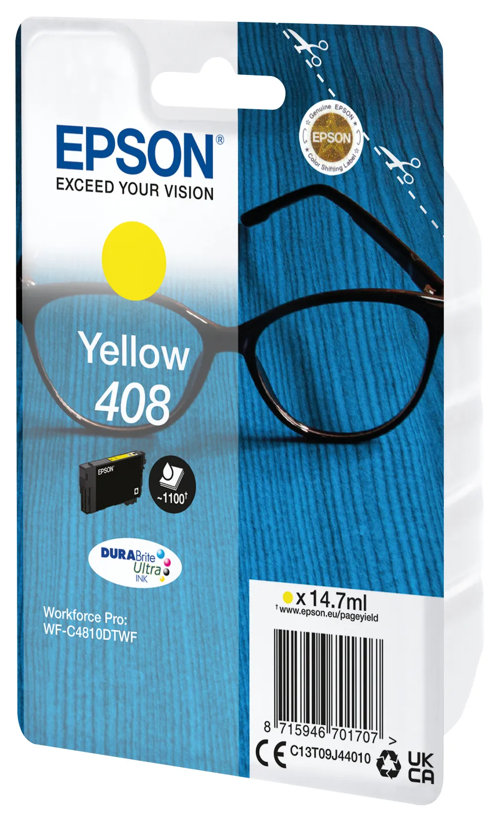 Epson 408 Amarillo Cartucho de Tinta Original para Impresoras