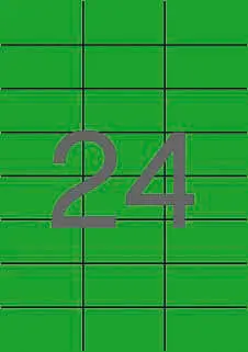 Apli Etiquetas Adhesivas 70X37mm Inkjet/Láser Rectas 24X20H Verde