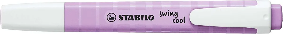 Stabilo Swing Cool Pastel Marcador Fluorescente - Cuerpo Plano - Punta Biselada - Trazo Entre 1 Y 4Mm - Tinta Con Base De Agua - Color Brisa Violeta