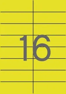 Apli Etiquetas Adhesivas 105X37Mm Inkjet/Láser C/Rectos 16 X 20H Amarillo Fluorescente