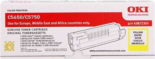 Oki C5650/C5750 Amarillo Cartucho De Toner Original - 43872305