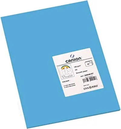 Canson Pack de 50 Cartulinas Iris A4 185g 21x29.7cm Color Azul Maldivas