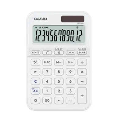 Casio Calculadora Sobremesa Blanca 12 Dígitos MS-20YC-WE