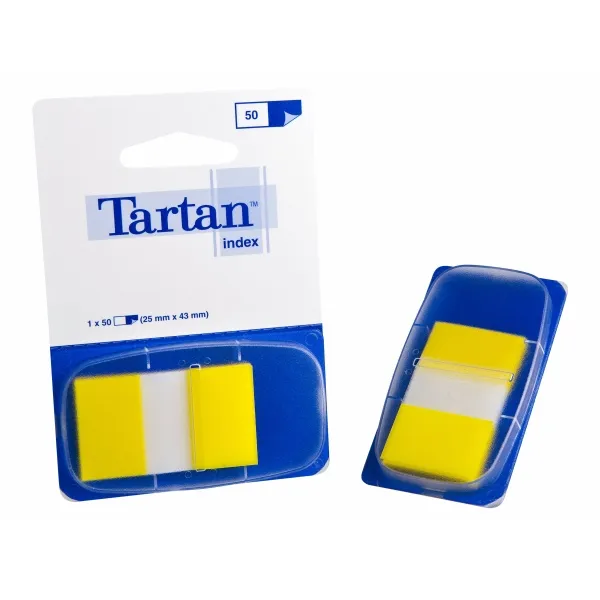 Tartan Pack De 12 Dispensadores De 50 Marcadores Reposicionables - 25X43Mm - Color Amarillo