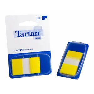 Tartan Pack de 12 Dispensadores de 50 Marcadores Reposicionables 25x43mm Amarillo