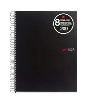 Miquel Rius Cuaderno Espiral A5 200 Hojas 70g Microperforadas 5x5 Negro