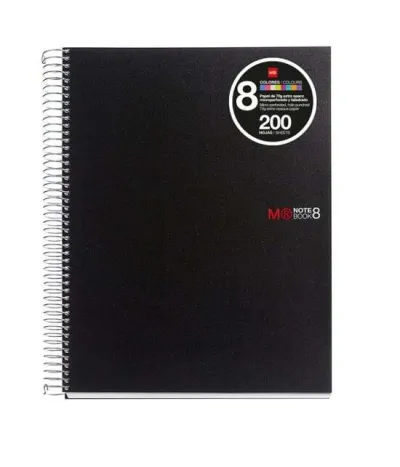 Miquel Rius Cuaderno Espiral A5 200 Hojas 70g Microperforadas 5x5 Negro