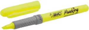 Bic Marcador Fluorescente Highlighter Grip Punta Biselada Amarillo Caja 12 Unidades
