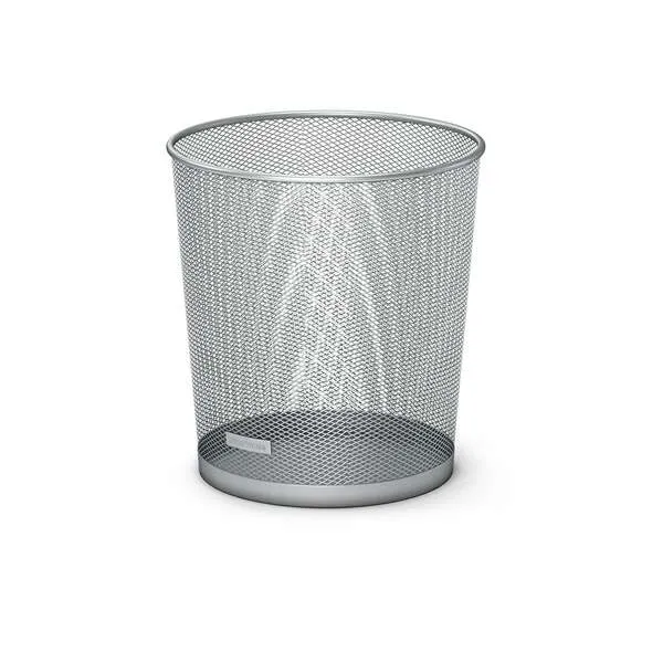 Erichkrause Compass Papelera De 12L - Base Redonda - Acero Inoxidable - Ideal Para Oficinas - Color Plata