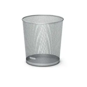 ErichKrause Papelera de 12L Redonda Acero Inoxidable Color Plata para Oficina