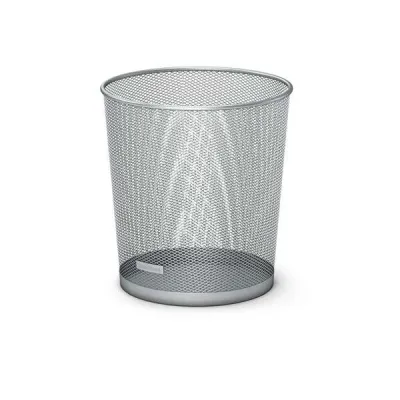 ErichKrause Papelera de 12L Redonda Acero Inoxidable Color Plata para Oficina