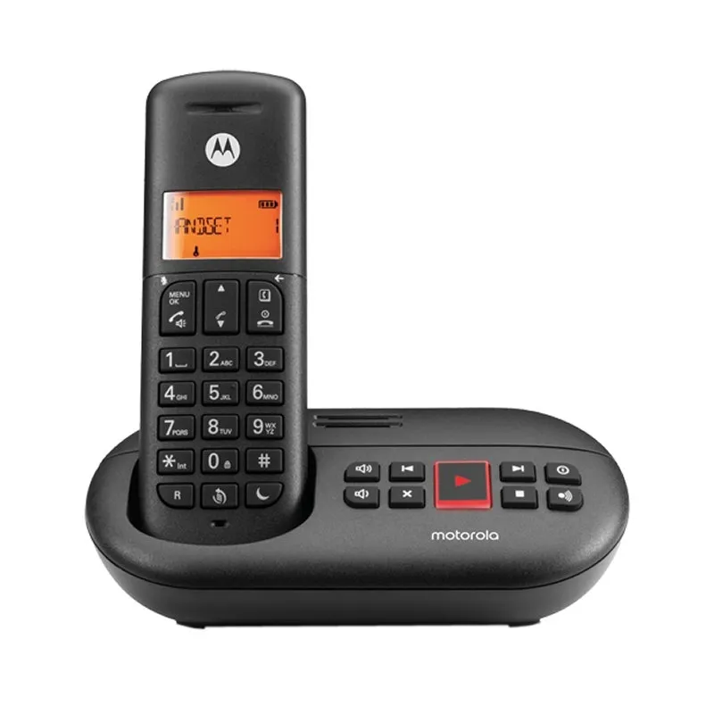 Motorola Teléfono Inalámbrico E211 Negro DECT Digital con Contestador