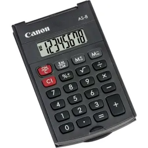 Canon AS-8 Calculadora de Bolsillo LCD 8 Dígitos con Tapa Plegable Color Gris Oscuro