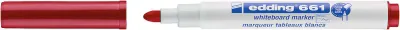 Edding 661 Rotulador para Pizarra Blanca Rojo - Punta Redonda - Trazo 1-2 mm - Tinta Borrable en Seco