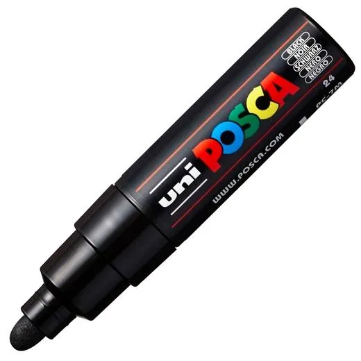 Posca Marcador  Pc-7M No Permanente Punta Forma De Bala  4,5-5,5Mm Negro