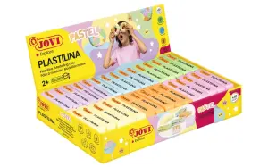Jovi Expositor 30 Pastillas Plastilina 50gr 100% Vegetal Colores Pastel Surtidos