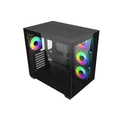Cooler Master Elite 681 Semitorre ATX/MicroATX/Mini-ITX con 4 Ventiladores RGB, USB-C, Color Negro