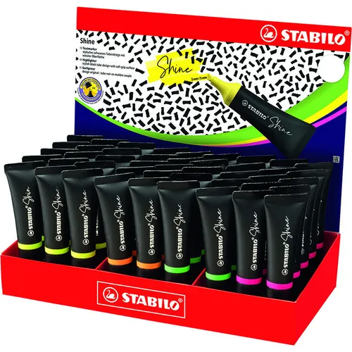 Stabilo Marcador Fluorescente Shine 4 Colores Surtidos Expositor 45 Ud