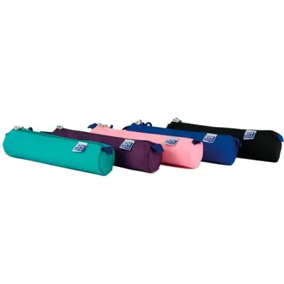 Oxford Estuche Portatodo Redondo Pequeño de Poliéster en Colores Surtidos