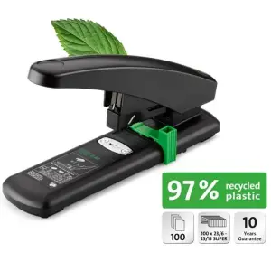 Novus Grapadora Gruesos B40 Re+New 100H Negro/Verde