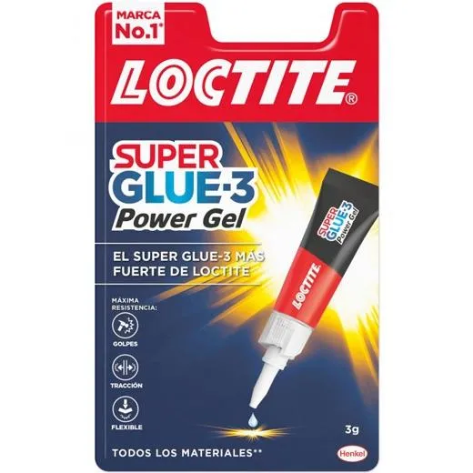 Loctite Superglue-3 Power Gel 3gr - Adhesivo Instantáneo Flexible y Extrafuerte