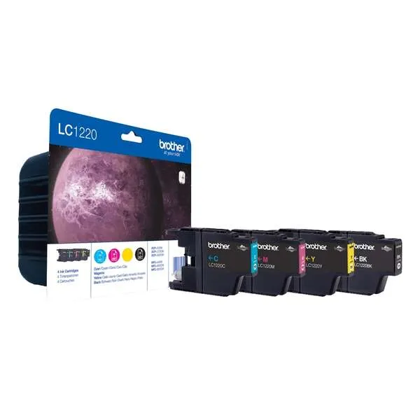 Brother LC1220 Pack de 4 Cartuchos de Tinta Originales